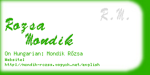 rozsa mondik business card