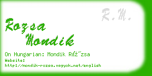 rozsa mondik business card